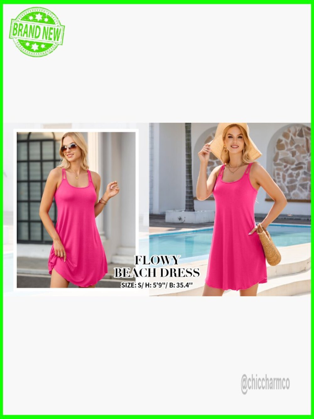 Scoop Neck Sundress with Built-in Bra and Pockets - Picture 7 of 7